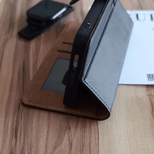 کیف چرمی موبایل مگنتی محافظ لنز دار مناسب Xiaomi X7 Pro - سرمه ای