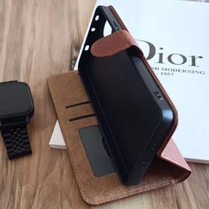 کیف چرمی موبایل مگنتی محافظ لنز دار مناسب Xiaomi X7 Pro - مشکی