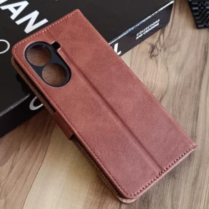 کیف چرمی موبایل مگنتی محافظ لنز دار مناسب Xiaomi X7 Pro - مشکی