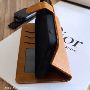 کیف چرمی موبایل مگنتی محافظ لنز دار  Xiaomi X7 Pro - قهوه ای