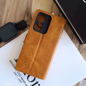 کیف چرمی موبایل مگنتی محافظ لنز دار  Xiaomi X7 Pro - قهوه ای