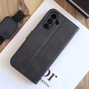 کیف چرمی موبایل مگنتی محافظ لنز دار  Xiaomi X7 Pro - عسلی