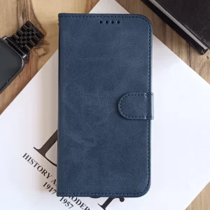 کیف چرمی موبایل مگنتی محافظ لنز دار  Samsung Galaxy A26/ A17 - سرمه ای