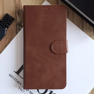 کیف چرمی موبایل مگنتی محافظ لنز دار  Samsung Galaxy A26/ A17 - قهوه ای