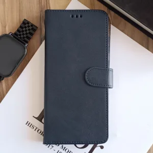 کیف چرمی موبایل مگنتی محافظ لنز دار  Samsung Galaxy S24 FE - سرمه ای