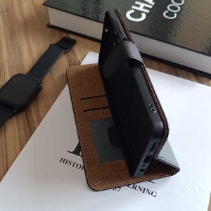 کیف چرمی موبایل مگنتی محافظ لنز دار  Samsung Galaxy S25 FE - سرمه ای