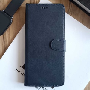 کیف چرمی موبایل مگنتی محافظ لنز دار  Samsung Galaxy A07 - سرمه ای