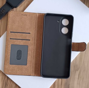 کیف چرمی موبایل مگنتی محافظ لنز دار  Xiaomi Redmi A5  - مشکی