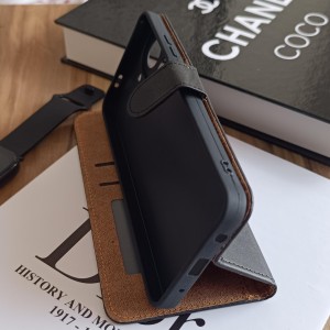 کیف چرمی موبایل مگنتی محافظ لنز دار  Samsung Galaxy A07 -  عسلی