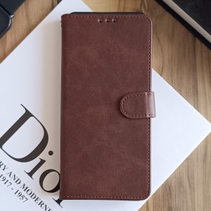 کیف چرمی موبایل مگنتی محافظ لنز دار  Xiaomi Redmi A5  - قهوه ای تیره