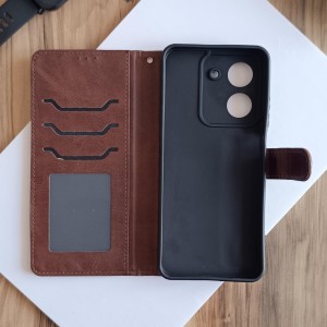 کیف چرمی موبایل مگنتی محافظ لنز دار  Xiaomi Redmi A5  - مشکی