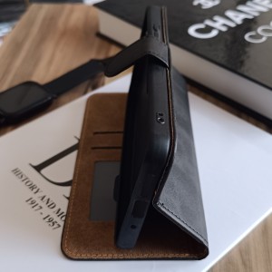 کیف چرمی موبایل مگنتی محافظ لنز دار  Xiaomi Redmi 15C  - سرمه ای