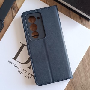 کیف چرمی موبایل مگنتی محافظ لنز دار  Xiaomi Redmi 15  - سرمه ای