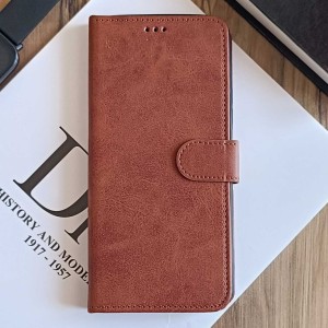 کیف چرمی موبایل مگنتی محافظ لنز دار  Xiaomi Redmi 15  - قهوه ای