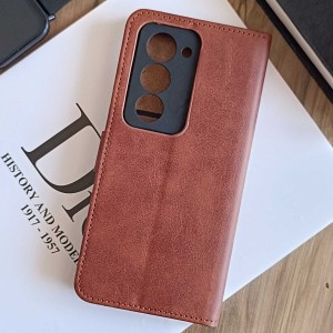 کیف چرمی موبایل مگنتی محافظ لنز دار  Xiaomi Redmi 15  - قهوه ای
