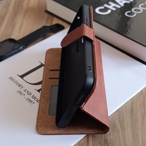 کیف چرمی موبایل مگنتی محافظ لنز دار  Xiaomi Redmi 15  - سرمه ای