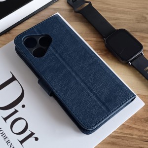 کیف چرمی موبایل مگنتی محافظ لنز دار  Honor 400 Lite - سرمه ای