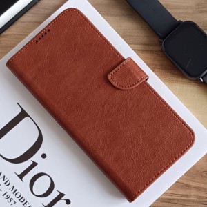 کیف چرمی موبایل مگنتی محافظ لنز دار  Honor 400 Lite - قهوه ای