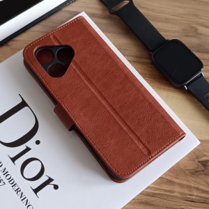 کیف چرمی موبایل مگنتی محافظ لنز دار  Honor 400 Lite - قهوه ای