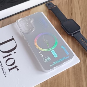 قاب SO COOL طرح مگ سیف هولوگرامی RT محافظ لنز شفاف Xiaomi Redmi A5 / Poco C71 - سفید