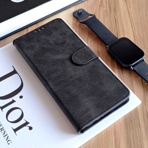 کیف چرمی موبایل مگنتی محافظ لنز دار  Samsung Galaxy A04 -  مشکی