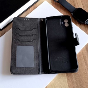 کیف چرمی موبایل مگنتی محافظ لنز دار  Samsung Galaxy A07 -  عسلی