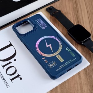 قاب Case Pro لنز استند شو طرح Magsafe مناسب Samsung Galaxy A06 - سرمه ای