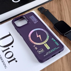 قاب Case Pro لنز استند شو طرح Magsafe مناسب Samsung Galaxy A06 - خاکستری