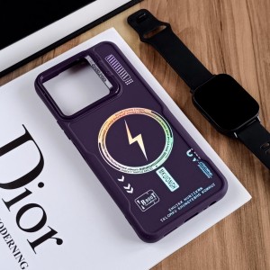 قاب Case Pro لنز استند شو طرح Magsafe مناسب Honor X5B Plus - بنفش