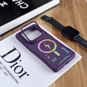 قاب Case Pro لنز استند شو طرح Magsafe مناسبXiaomi Redmi Note 14 Pro Plus 5G / Redmi Note 14 Pro 5G / Poco X7 - بنفش