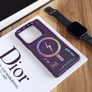 قاب Case Pro لنز استند شو طرح Magsafe مناسب Xiaomi Redmi Note 14s / Note 13 Pro 4G / M6 Pro 4G  - بنفش