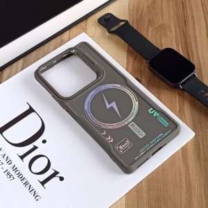 قاب Case Pro لنز استند شو طرح Magsafe مناسب Xiaomi Redmi Note 14s / Note 13 Pro 4G / M6 Pro 4G  - خاکستری