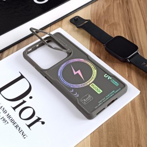 قاب Case Pro لنز استند شو طرح Magsafe مناسب Xiaomi Redmi Note 14s / Note 13 Pro 4G / M6 Pro 4G  - خاکستری