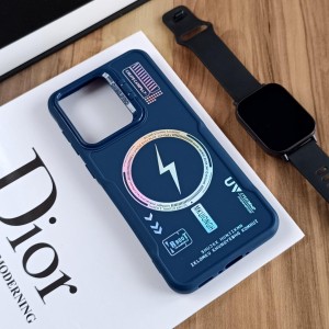 قاب Case Pro لنز استند شو طرح Magsafe مناسب Samsung Galaxy A55  - خاکستری