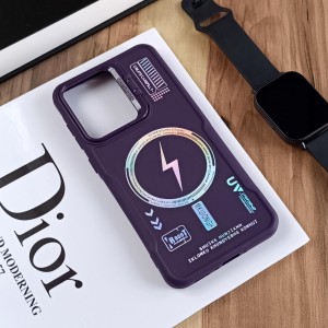 قاب Case Pro لنز استند شو طرح Magsafe مناسب Samsung Galaxy A55  - سرمه ای