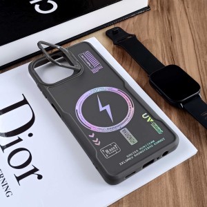 قاب Case Pro لنز استند شو طرح Magsafe مناسب Samsung Galaxy A12  - خاکستری