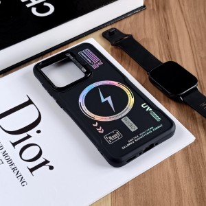 قاب Case Pro لنز استند شو طرح Magsafe مناسب Samsung Galaxy A12  - خاکستری