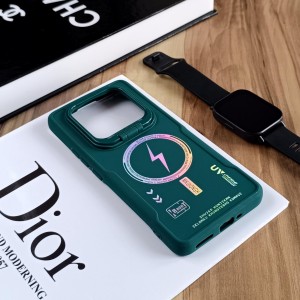 قاب Case Pro لنز استند شو طرح Magsafe مناسب Xiaomi Note 14 Pro 4G  - سبز