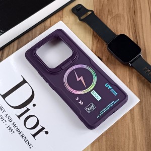 قاب Case Pro لنز استند شو طرح Magsafe مناسب Xiaomi Note 14 Pro 4G  - بنفش