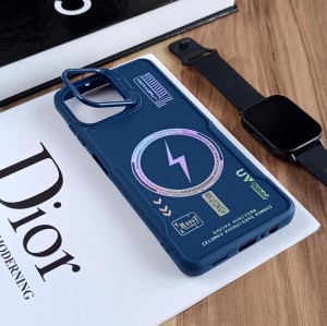 قاب Case Pro لنز استند شو طرح Magsafe مناسب Xiaomi Redmi Note 10 4G  - سرمه ای