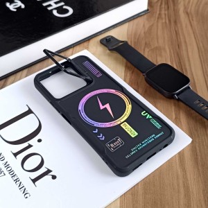 قاب Case Pro لنز استند شو طرح Magsafe مناسب Xiaomi Redmi Note 10 4G  - مشکی