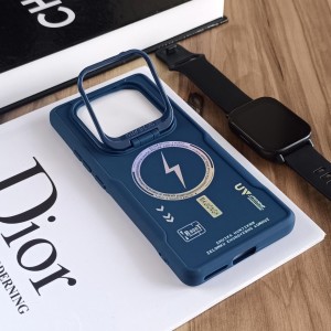 قاب Case Pro لنز استند شو طرح Magsafe مناسب Xiaomi Note 14 Pro 4G  - سرمه ای