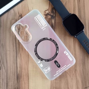 قاب SO COOL طرح مگ سیف هولوگرامی UV محافظ لنز شفاف مناسب Samsung Galaxy A56 / A36 - هفت رنگ