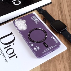 قاب SO COOL طرح مگ سیف هولوگرامی UV محافظ لنز شفاف مناسب Samsung Galaxy A56 / A36 - بنفش