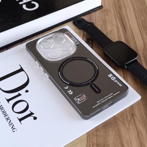 قاب SO COOL طرح مگ سیف هولوگرامی UV محافظ لنز شفاف مناسب Xiaomi Redmi Note 14 pro 4G- مشکی