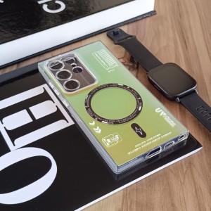 قاب SO COOL طرح مگ سیف هولوگرامی UV محافظ لنز شفاف مناسب Samsung Galaxy S24 Ultra- بنفش