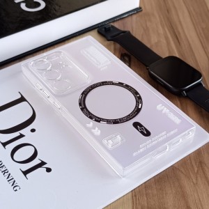 قاب SO COOL طرح مگ سیف هولوگرامی UV محافظ لنز شفاف مناسب Samsung Galaxy S24 Ultra- بنفش