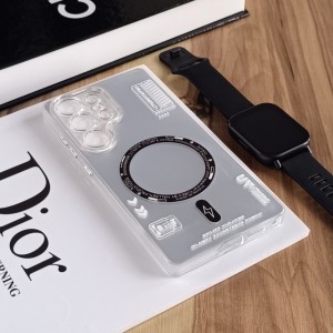 قاب SO COOL طرح مگ سیف هولوگرامی UV محافظ لنز شفاف مناسب Samsung Galaxy S25 Ultra- سفید