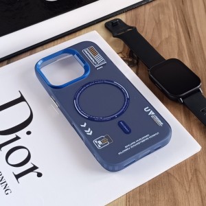 قاب SO COOL طرح مگ سیف هولوگرامی UV محافظ لنز شفاف مناسب Apple Iphone 16 Pro- آبی