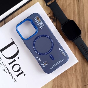 قاب SO COOL طرح مگ سیف هولوگرامی UV محافظ لنز شفاف مناسب Apple Iphone 16 Pro- آبی